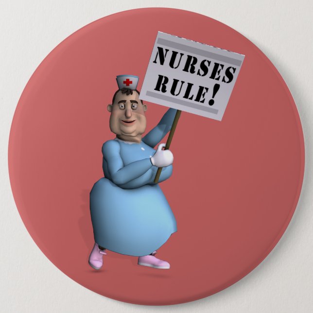 Nurses Rule! 6 Cm Round Badge (Front)