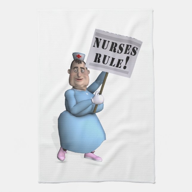 Nurses Rule! Tea Towel (Vertical)