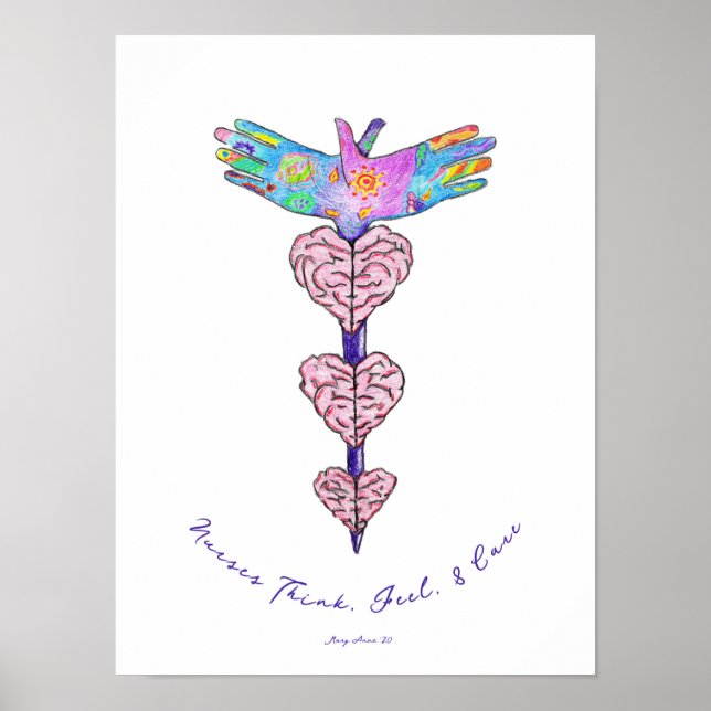 Nurses Think, Feel, & Care Poster (Front)