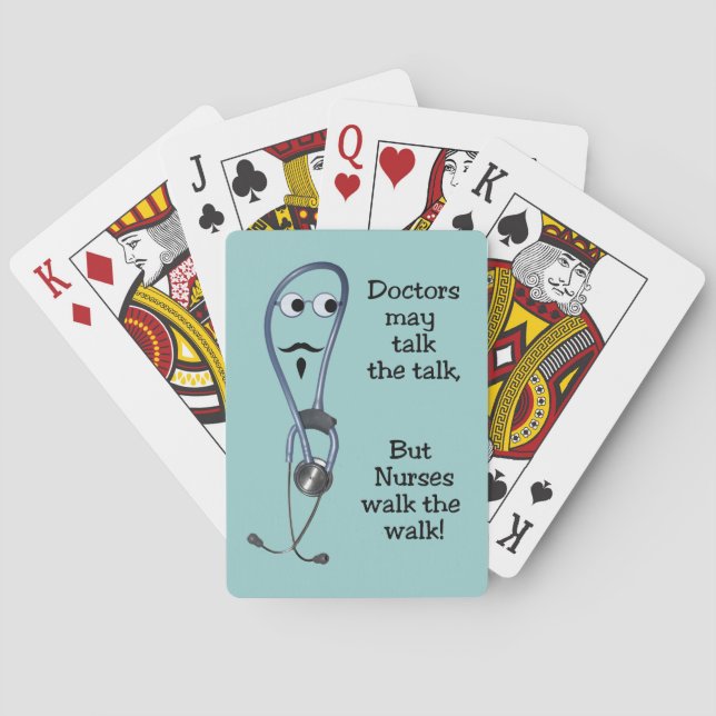 Nurses Walk The Walk Playing Cards (Back)