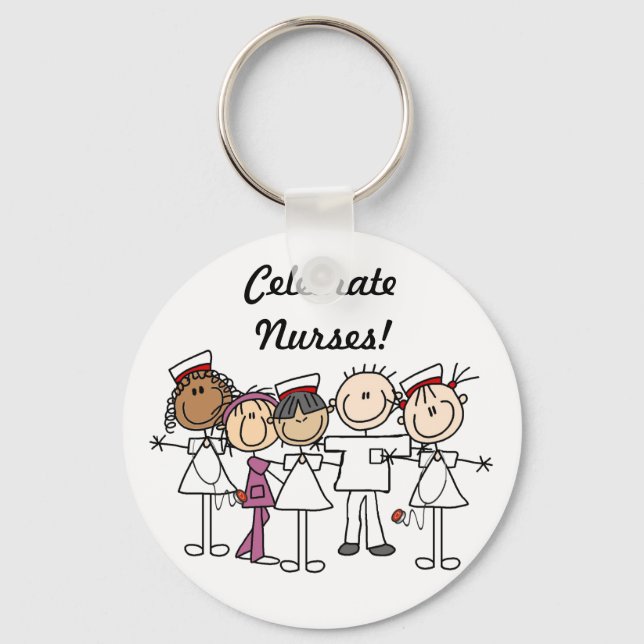 Nurses Week T-shirts and Gifts Key Ring (Front)