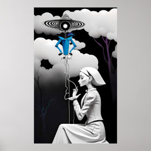 Nursing a Wounded Dream Ken Gauge Surreal Poster