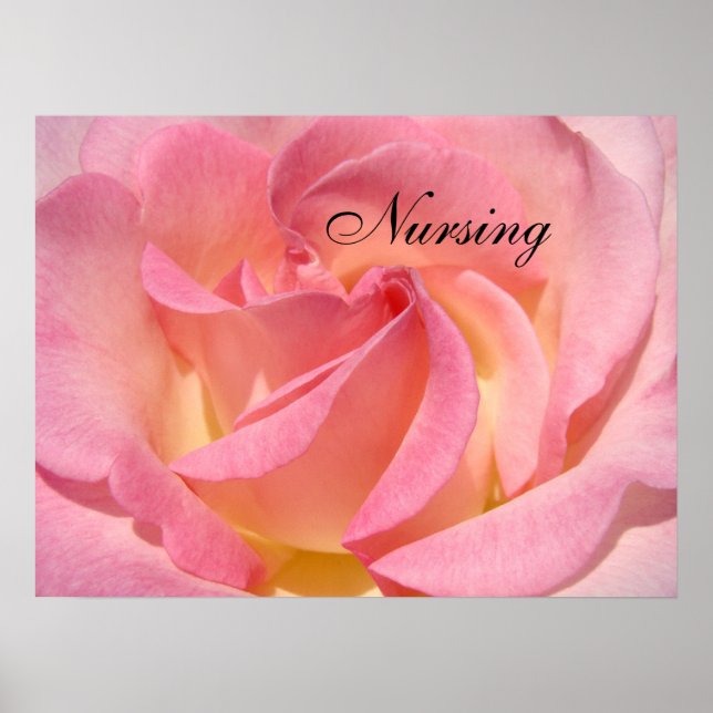 Nursing art prints Pink Rose Flower Nurses Week (Front)