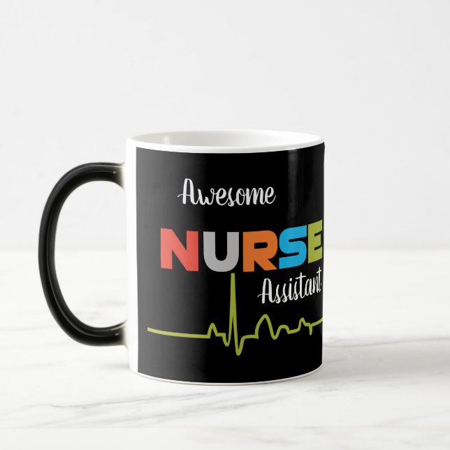  Nursing Assistant Awesome Fun Letters Black Mug (Left)