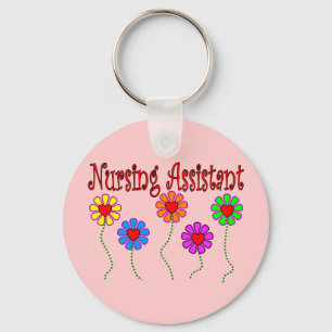 Nursing Assistant Gifts--Floral Design Key Ring