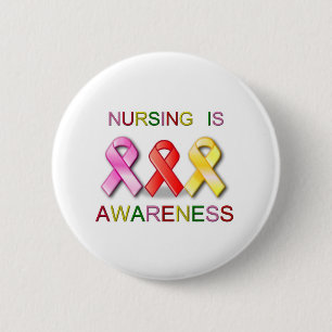NURSING AWARENESS 6 CM ROUND BADGE