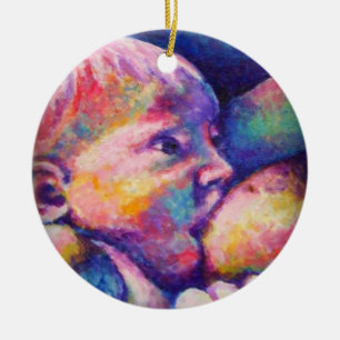 Nursing Baby Ceramic Tree Decoration