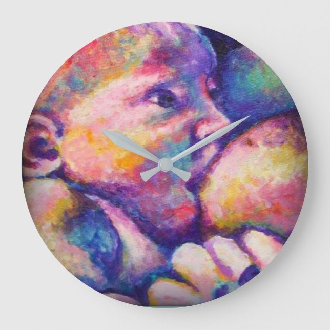 Nursing Baby  Large Clock (Front)
