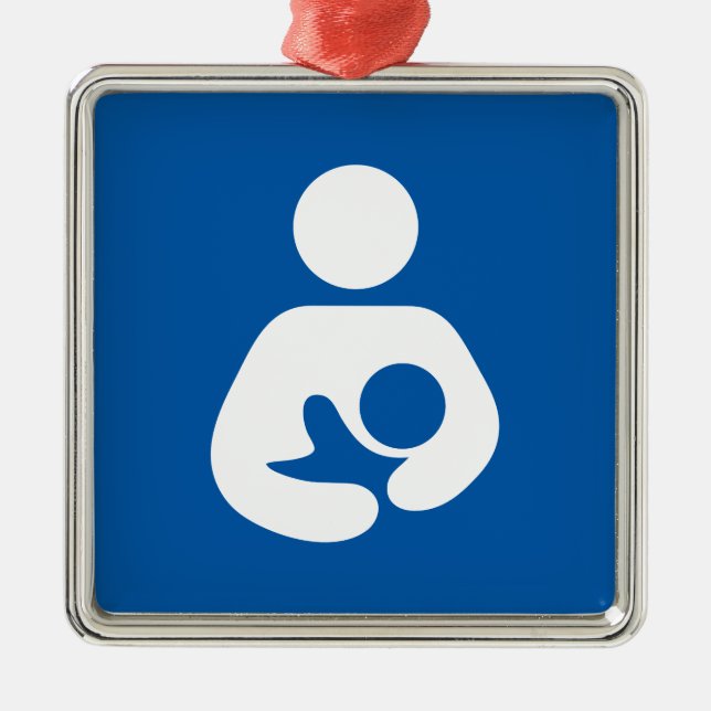 Nursing / Breastfeeding Symbol Metal Tree Decoration (Front)