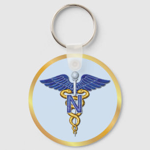Nursing Caduceus Key Ring