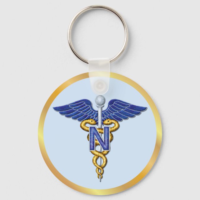 Nursing Caduceus Key Ring (Front)