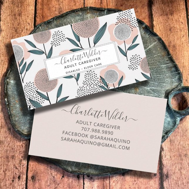 Nursing Caregiver Hand Drawn Floral Card (Creator Uploaded)