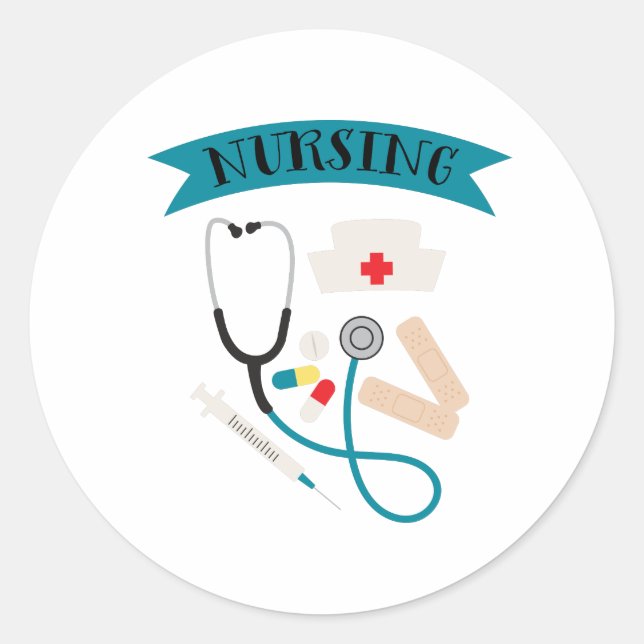 Nursing Classic Round Sticker (Front)