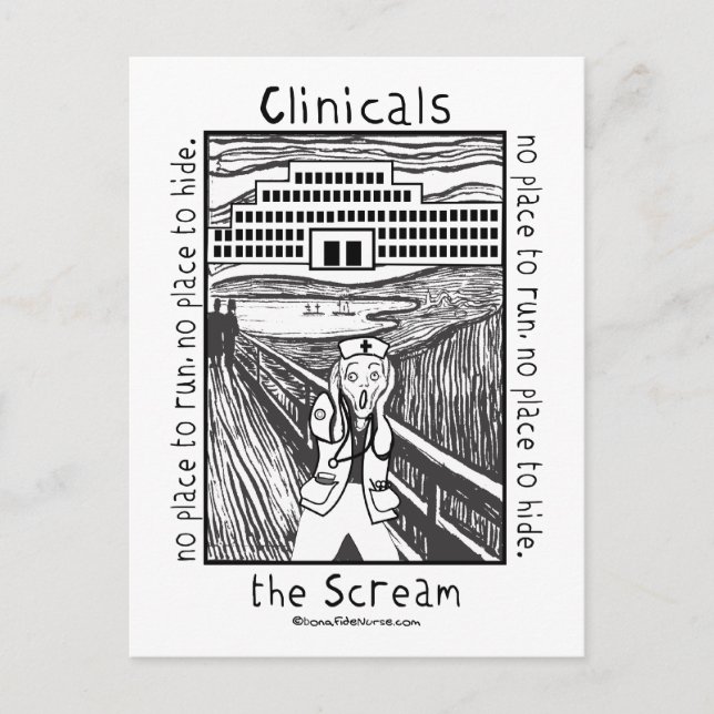Nursing Clinicals - The Scream Postcard (Front)