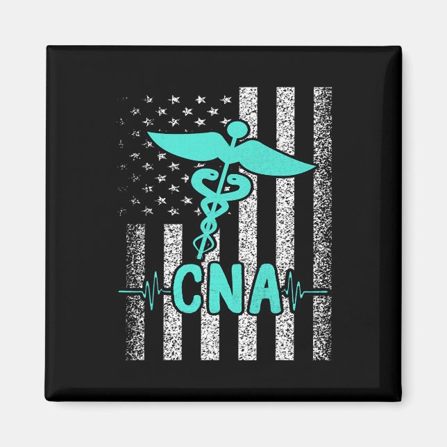 Nursing Cna Certified Nurse Istant American Flag V Magnet (Front)