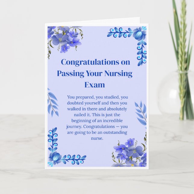 Nursing Exam Congratulations Card — Nurse Graduate (Front)