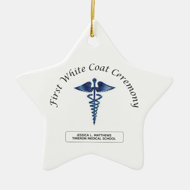 Nursing First White Coat Ceremony Ceramic Tree Decoration (Front)