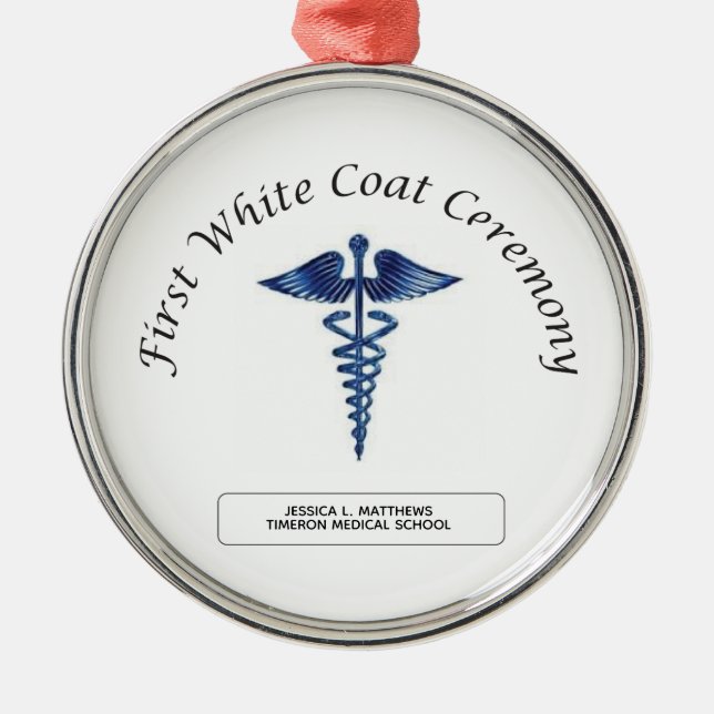 Nursing First White Coat Ceremony Metal Tree Decoration (Front)
