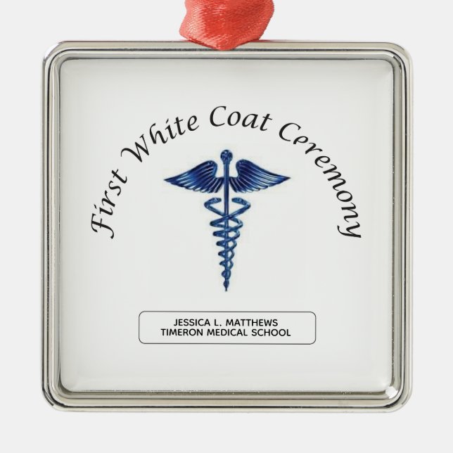 Nursing First White Coat Ceremony Metal Tree Decoration (Front)