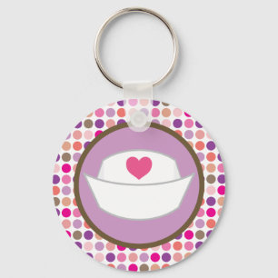Nursing Gift Heart Hat Key Ring