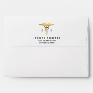 Nursing Goil Foil Symbol Custom Address Envelopes