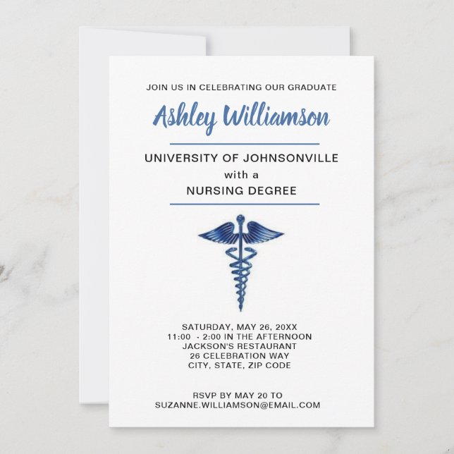 Nursing Graduate Announcement Invitation (Front)