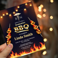 Nursing Graduation BBQ Invitation | RN Symbol