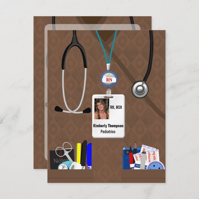 Nursing Graduation Invitation in Browns (Front/Back)