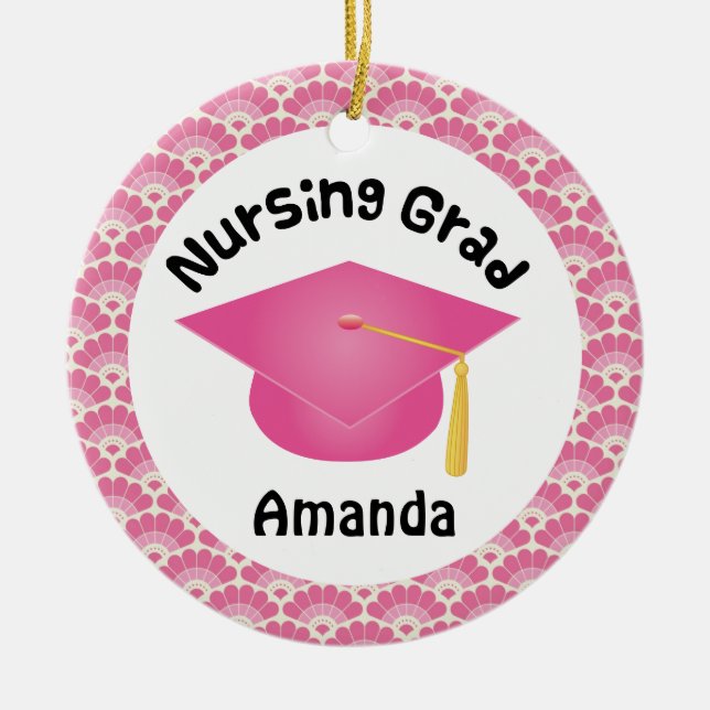 Nursing Graduation personalised gift Ceramic Tree Decoration (Front)