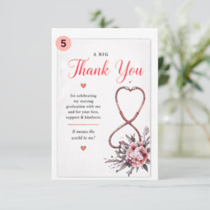 Nursing Graduation Thank You Card with Stethoscope