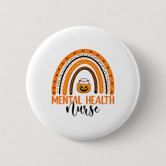 Nursing Halloween Pumpkin Rainbow Mental Health Nu 6 Cm Round Badge