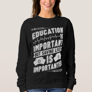 Nursing Heartbeat Caretaker  Hospital Emergency Nu Sweatshirt