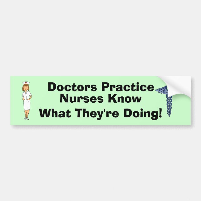 Nursing Humour Bumper Sticker (Front)