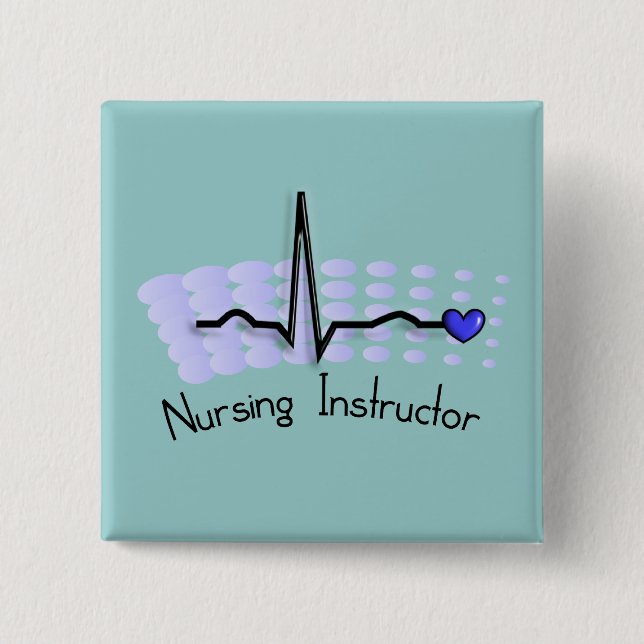 Nursing Instructor QRS Blue 15 Cm Square Badge (Front)