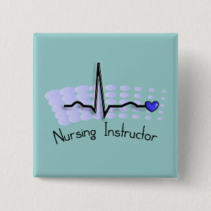 Nursing Instructor QRS Blue 15 Cm Square Badge