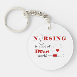 Nursing is a lot of heartwork key ring
