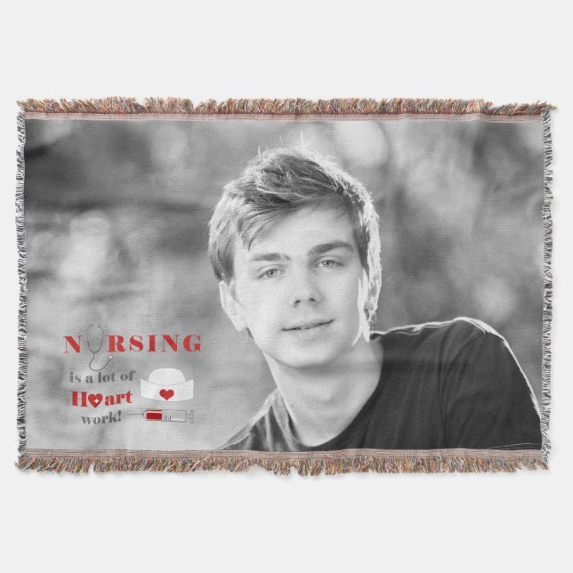 Nursing is a lot of heartwork throw blanket (Front)