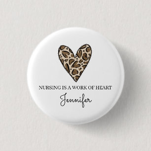 Nursing is a Work of Heart Custom Thank You 3 Cm Round Badge