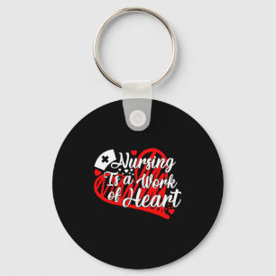 Nursing Is A Work Of Heart Nurse Valentines Day T Key Ring