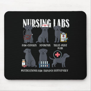Nursing Labs Black Dog Paw-Cedures Halloween Dog Mouse Pad