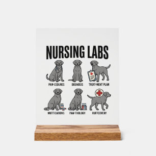 Nursing Labs Dog Medical Pun Vector Shirt Design_1 Acrylic Sign