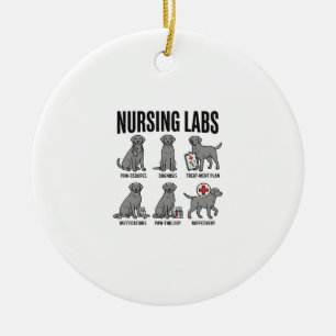Nursing Labs Dog Medical Pun Vector Shirt Design_1 Ceramic Tree Decoration