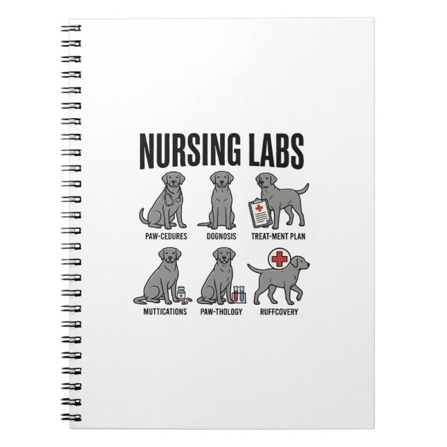 Nursing Labs Dog Medical Pun Vector Shirt Design_1 Notebook (Front)