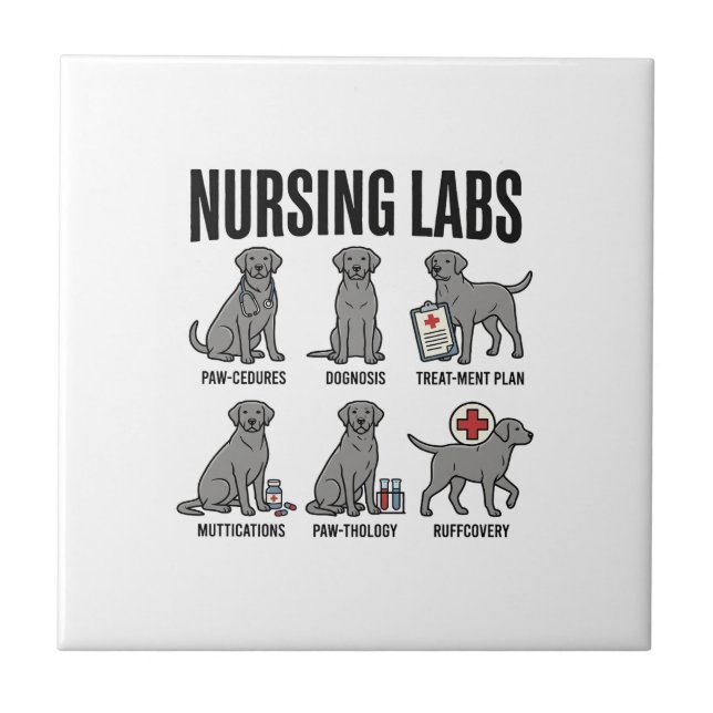 Nursing Labs Dog Medical Pun Vector Shirt Design_1 Tile (Front)
