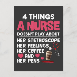 Nursing Life   4 Things About Nurse Postcard