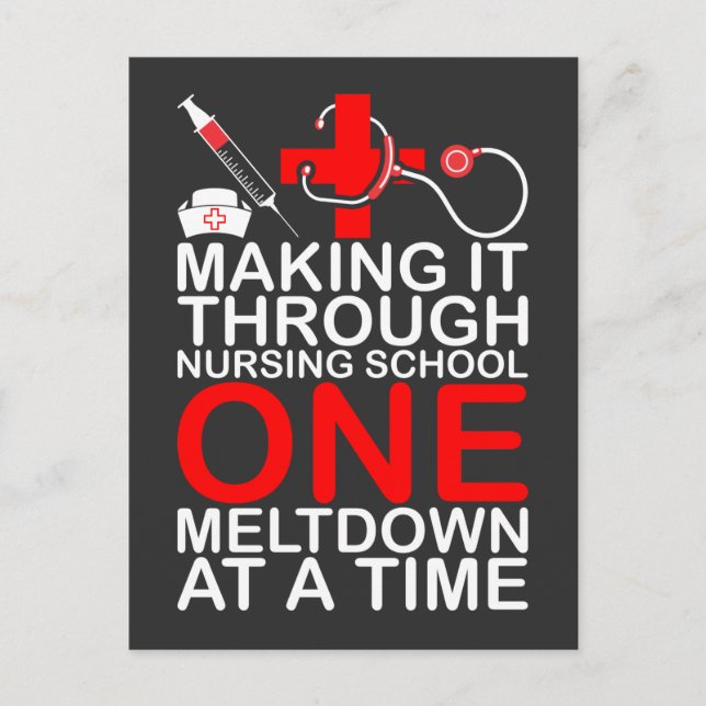 Nursing Life | Making It Through Nursing School Invitation Postcard (Front)