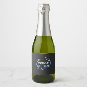 Nursing Life Nurse Emergency Department Nursing Sparkling Wine Label