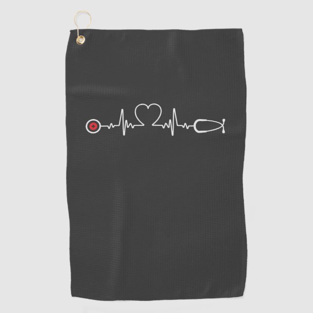 Nursing Life | Nurse Heartbeat Golf Towel (Front)