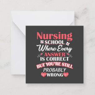 Nursing Life Nursing School Student Card