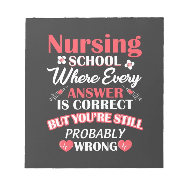 Nursing Life | Nursing School Student Notepad (Front)
